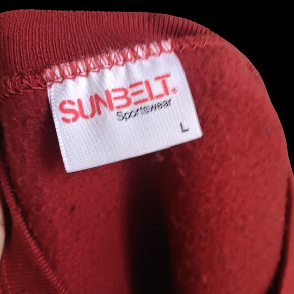 Vintage Large Crewneck Sweatshirt 1990's Blank Sunbelt Sportswear Mens Brown L - Picture 4 of 4